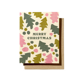 Pink and Green Christmas Tree Card