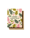 Pink and Green Christmas Tree Card