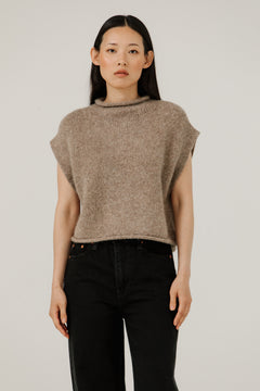 Alpaca Iris Vest - Dark Fawn