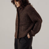 Oversized Shawl Cardigan - Carob