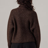 Oversized Shawl Cardigan - Carob