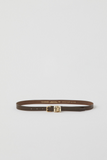 Leather Belt with Gold Buckle - Brown Sugar