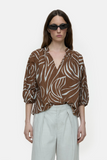 Zoomed in view of Structured Blouse - Arabica Espresso