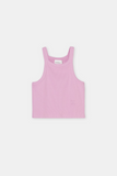 Flat lay view of Racer Top - Pink Poeny