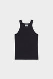 flat lay view of Racer Tank Top - Black