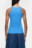 back view of Racer Tank Top - Lake Blue