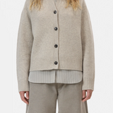 Rollneck Cardigan - Silt Grey