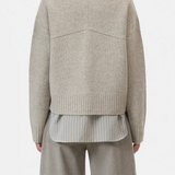 Rollneck Cardigan - Silt Grey