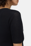 Close up shoulder view of Knitted Shirt - Black