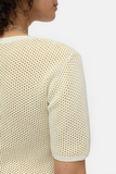 Close up shoulder view of Knitted Shirt - Ivory