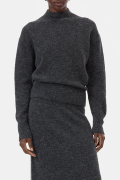 Mock Neck Long Sleeve - Dark Grey Melange