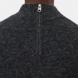 Mock Neck Long Sleeve - Dark Grey Melange