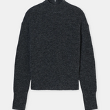 Mock Neck Long Sleeve - Dark Grey Melange