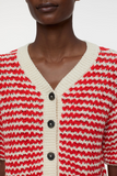 Neckline and button placket on Crochet Cardigan - Arabiata