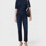 CLOSED Crew Neck Short Sleeve in Dark Night — full-length front, on model
