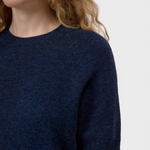 CLOSED Crew Neck Short Sleeve in Dark Night — neckline and sleeve detail