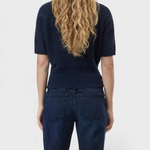 CLOSED Crew Neck Short Sleeve in Dark Night — back, on model