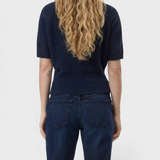 CLOSED Crew Neck Short Sleeve in Dark Night — back, on model