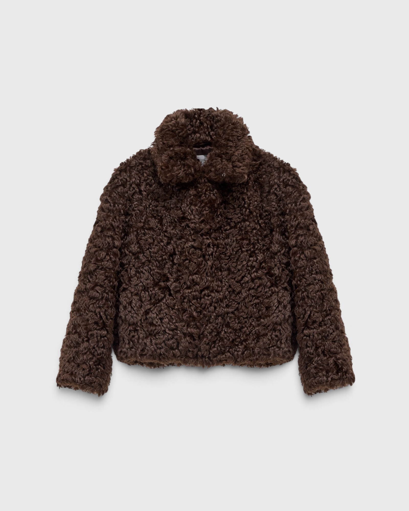 CLOSED Faux Fur Jacket in Cinder Brown - product flat, front