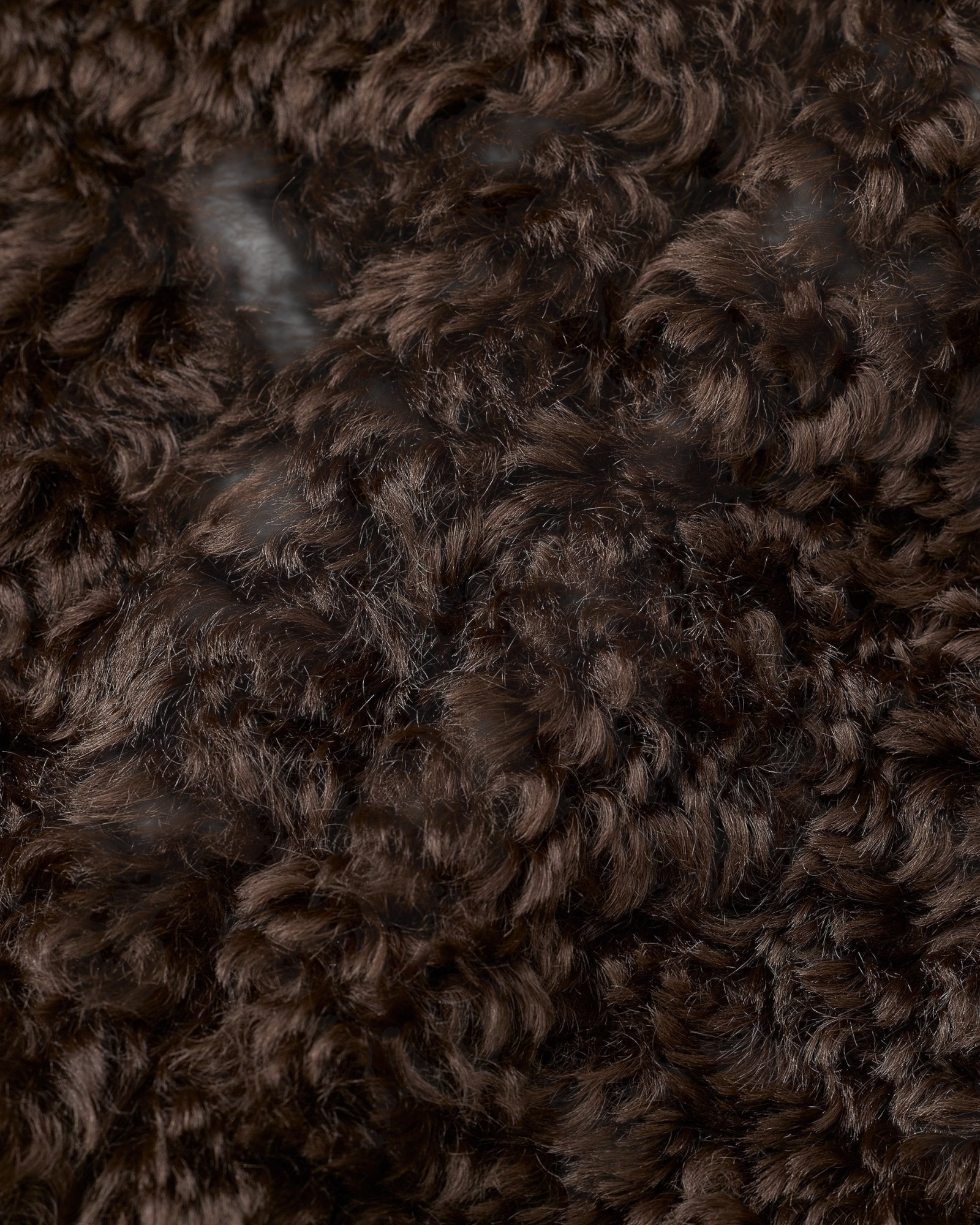 CLOSED Faux Fur Jacket in Cinder Brown - curly faux fur fabric texture