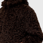 CLOSED Faux Fur Jacket in Cinder Brown - side view