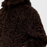 CLOSED Faux Fur Jacket in Cinder Brown - side view