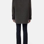 CLOSED Oversize Shacket - Juniper Green, back view of the oversized wool-blend check shirt jacket.