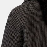 CLOSED Oversize Shacket - Juniper Green, shoulder and upper back detail of the wool-blend check.