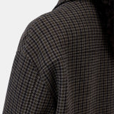CLOSED Oversize Shacket - Juniper Green, shoulder and upper back detail of the wool-blend check.