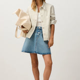Volant Mini Skirt - Mid Blue