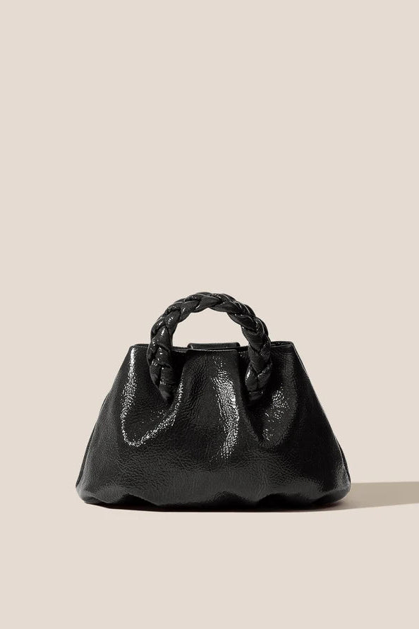 Bombon Handbag - Crinkled Glossy Black
