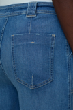 Zoom in of back right pocket of Aria Jeans - Dark Blue