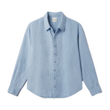 Cecile Oversized Linen Shirt - Baby Blue