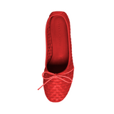 Jada Woven Leather Flats - Crimson