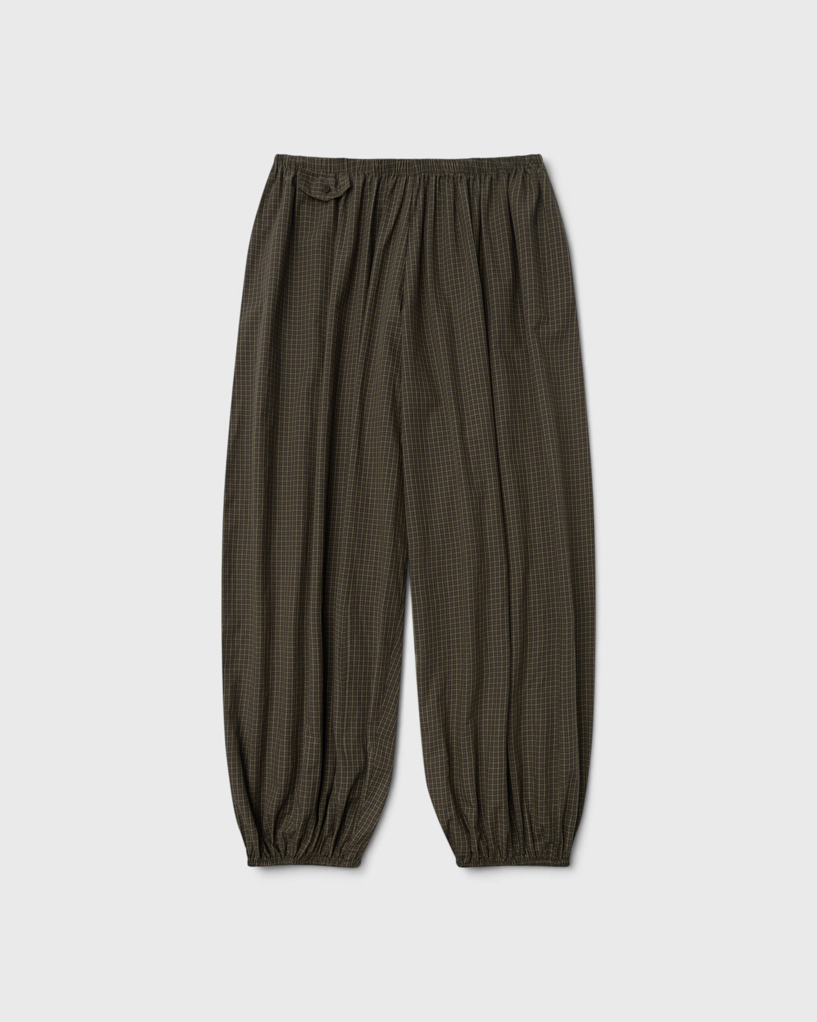 Deiji Studios Balloon Pant in Garden Check - campaign image