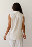Back of Pop Sleeveless Shirt - Corn Stripe