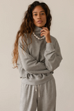Terry Funnel Neck - Heather Grey