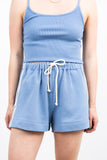 Stripe Eco Terry Short - Cornflower