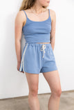 Stripe Eco Terry Short - Cornflower