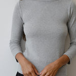 The Baby Rib Boat Neck - Heather Grey