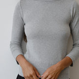 The Baby Rib Boat Neck - Heather Grey