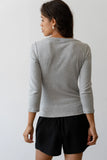 The Baby Rib Boat Neck - Heather Grey back view 