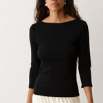The Baby Rib Boat Neck - Jet
