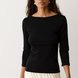 The Baby Rib Boat Neck - Jet
