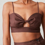 Carla Bralette - Chocolate Linen