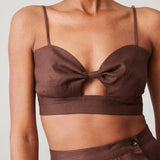 Carla Bralette - Chocolate Linen