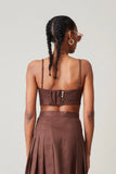 Back view of Carla Bralette - Chocolate Linen