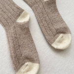cashmere socks with contrast toe and heel