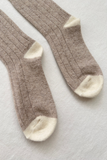 cashmere socks with contrast toe and heel