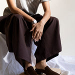 Huma Blanco Felix Loafer Mule in Chocolate Calf Hair - detail view